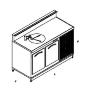 Bancone Bar Inox refrigerato struttura banco 150 cm